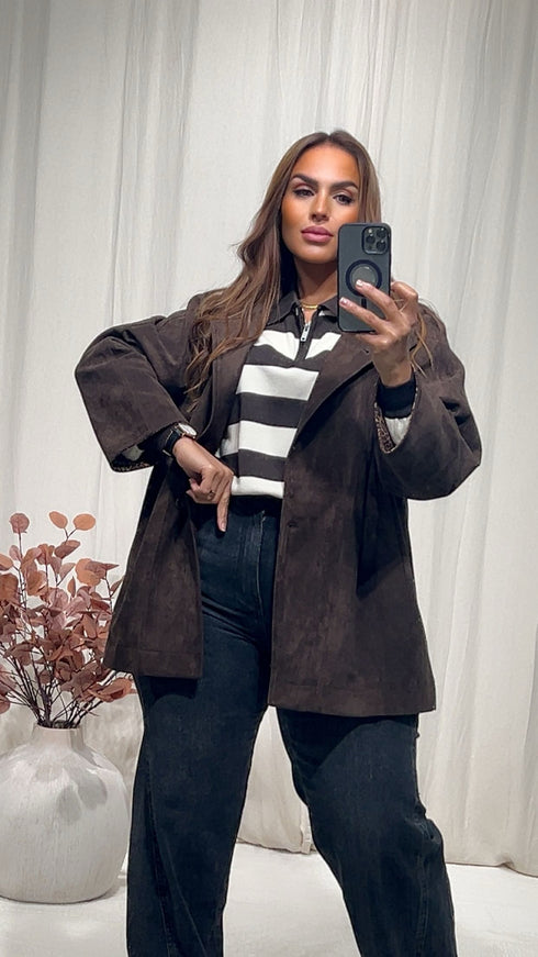 Pull marinière marron JANNAH